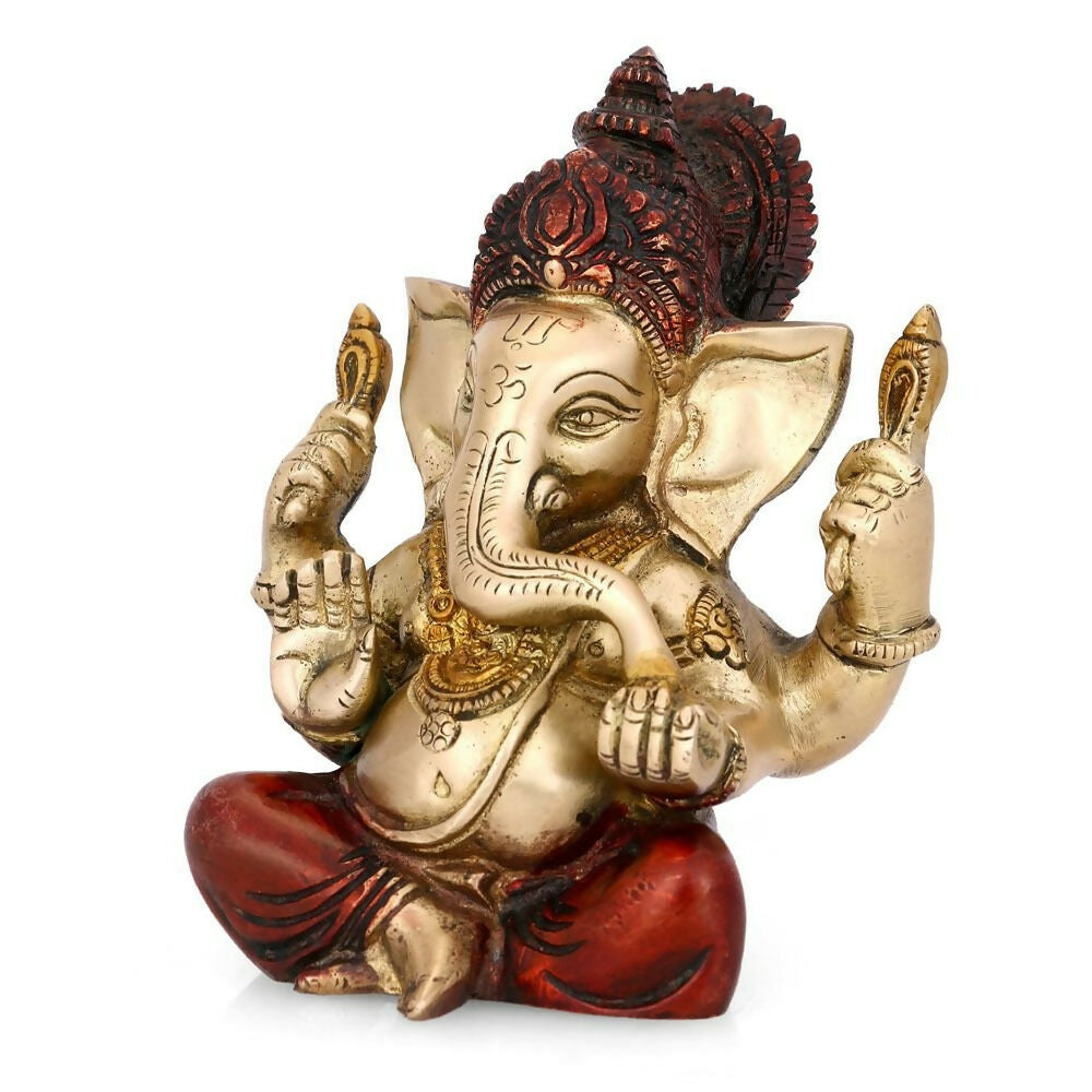 Collectible India Brass Ganesh Ganesha Murti Idol