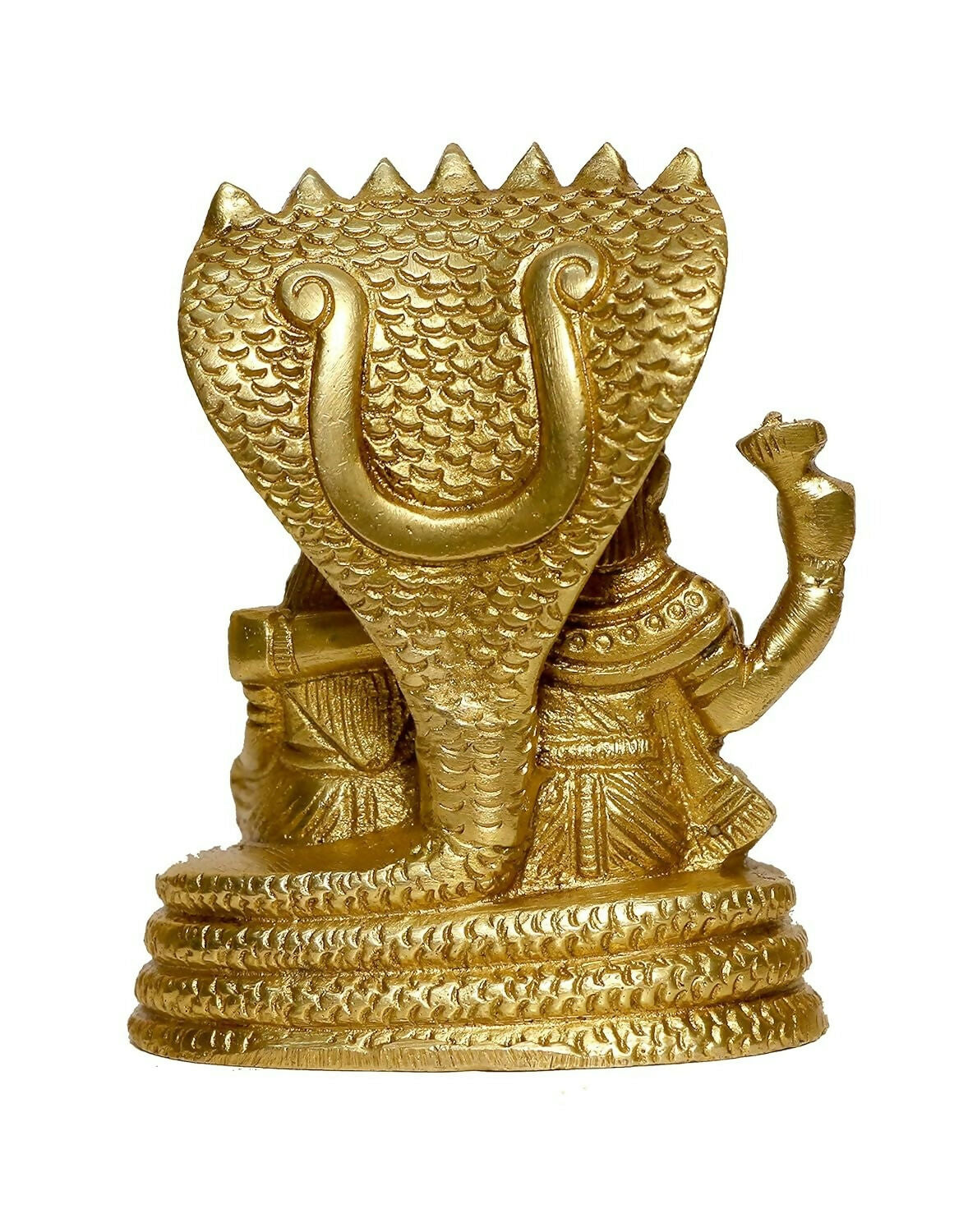 P.J.Handicrafts Brass Metal Statue Of Vishnu Ji With Laxmi