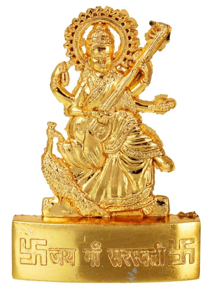 Kesar Zems Zinc Plated Goddess Saraswati Idol