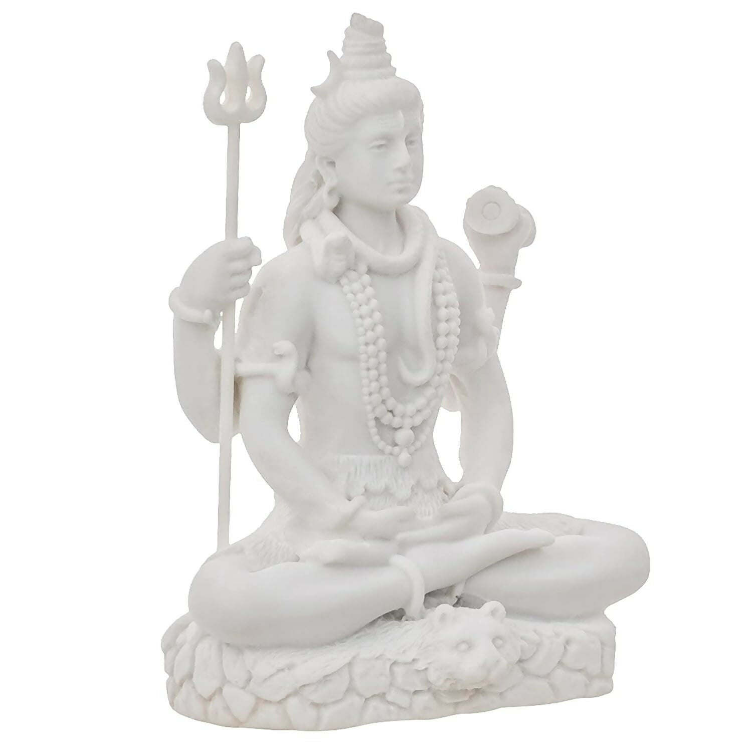 eCraftIndia White Polyresin Lord Shiva Statue