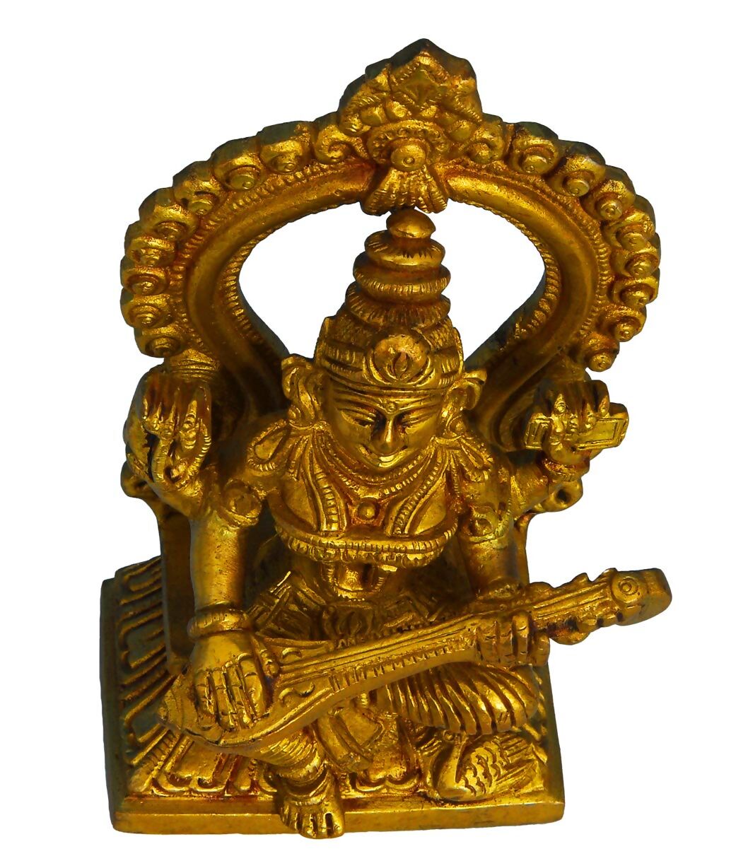 Raj Bharatahm Brass Goddess Saraswati Statue