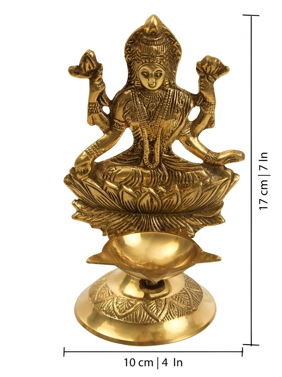 Spillbox Gold-Toned Brass Lakshmi Diya Pooja Essential