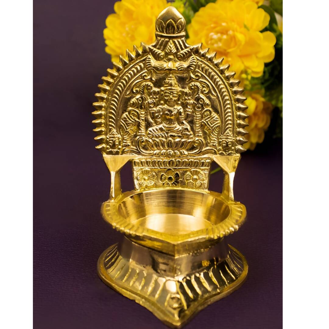 Spillbox Gold-Toned Brass Kamachi Diya Pooja Essential