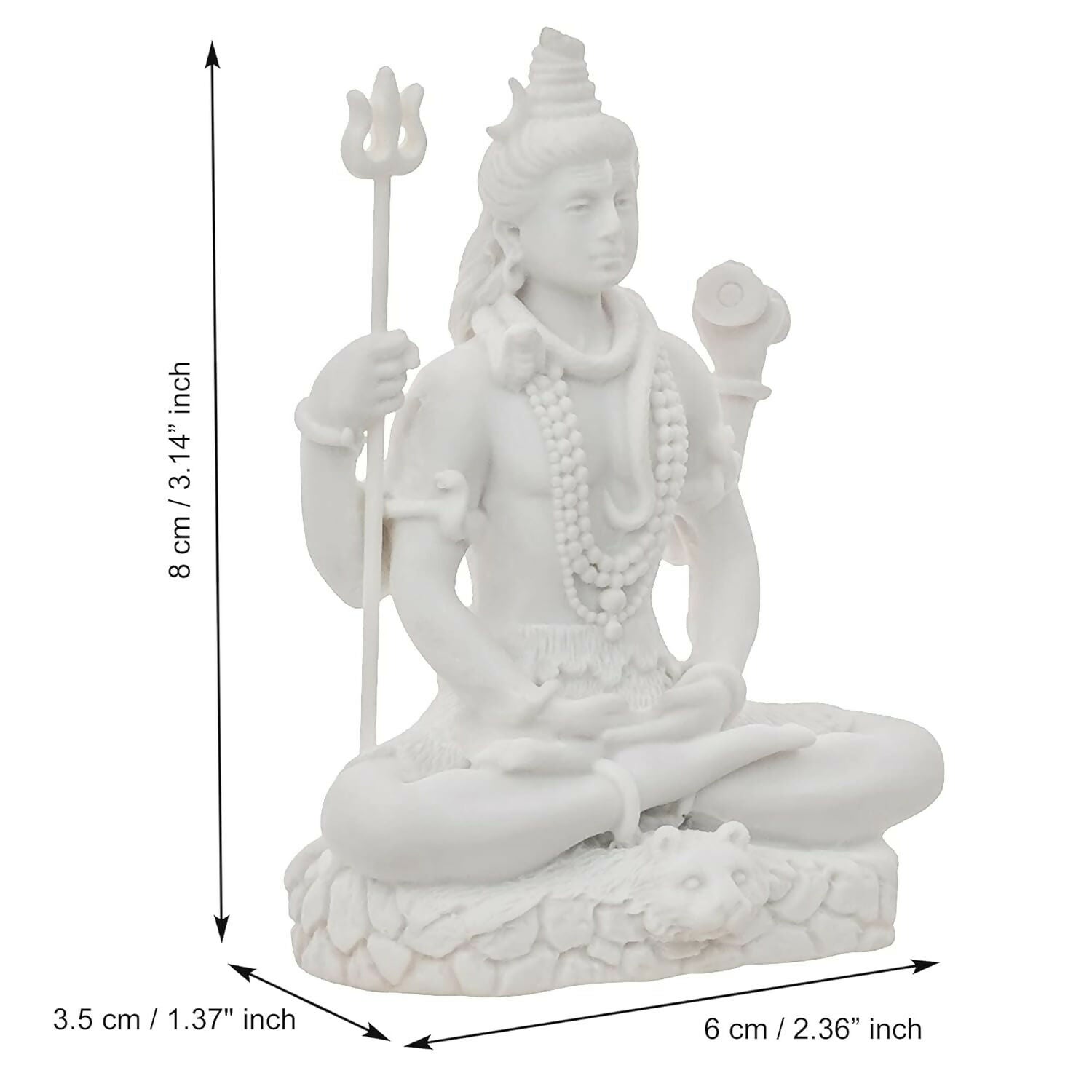 eCraftIndia White Polyresin Lord Shiva Statue