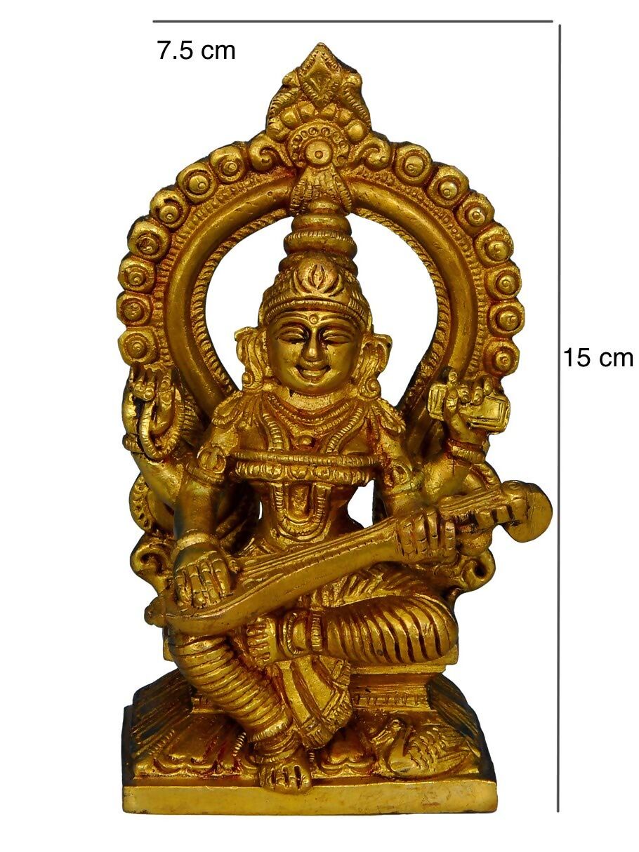 Raj Bharatahm Brass Goddess Saraswati Statue