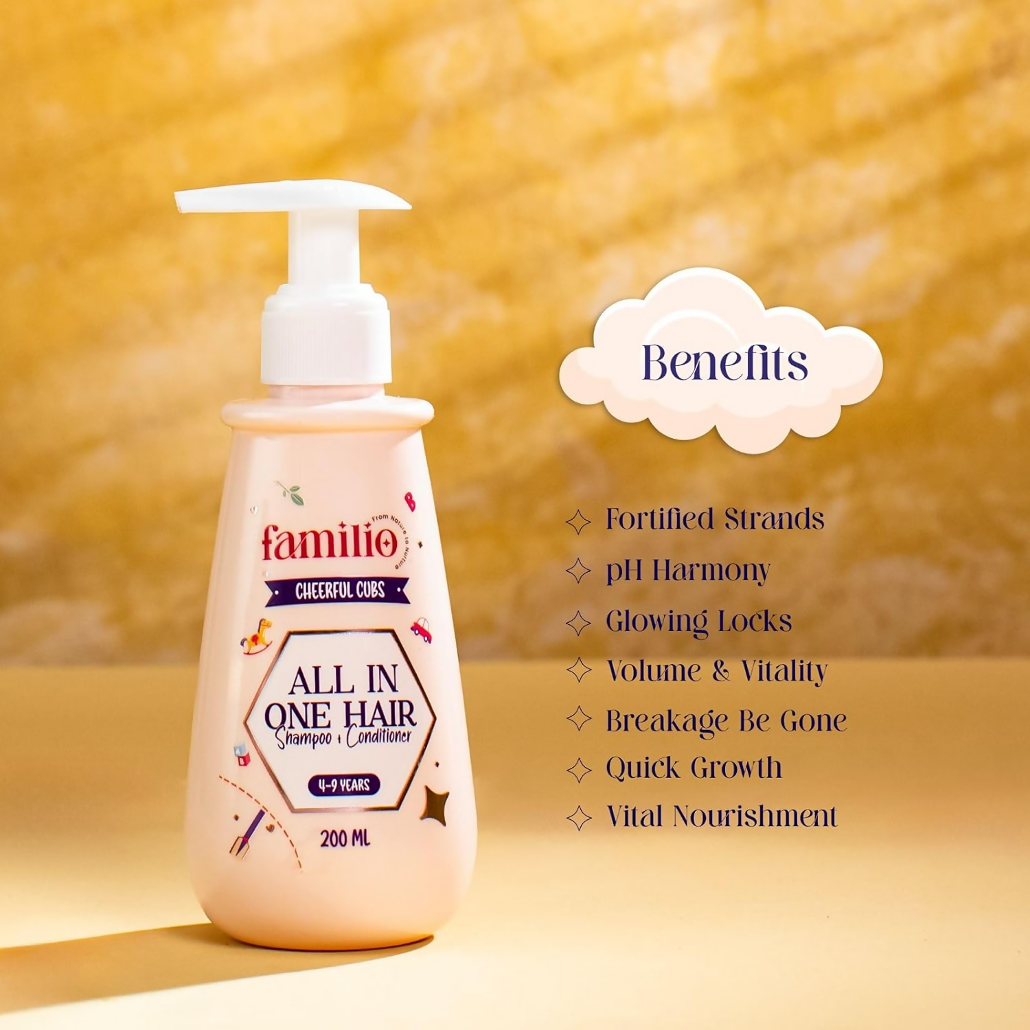 Familio Cheerful Cubs All In One Hair Shampoo & Conditioner