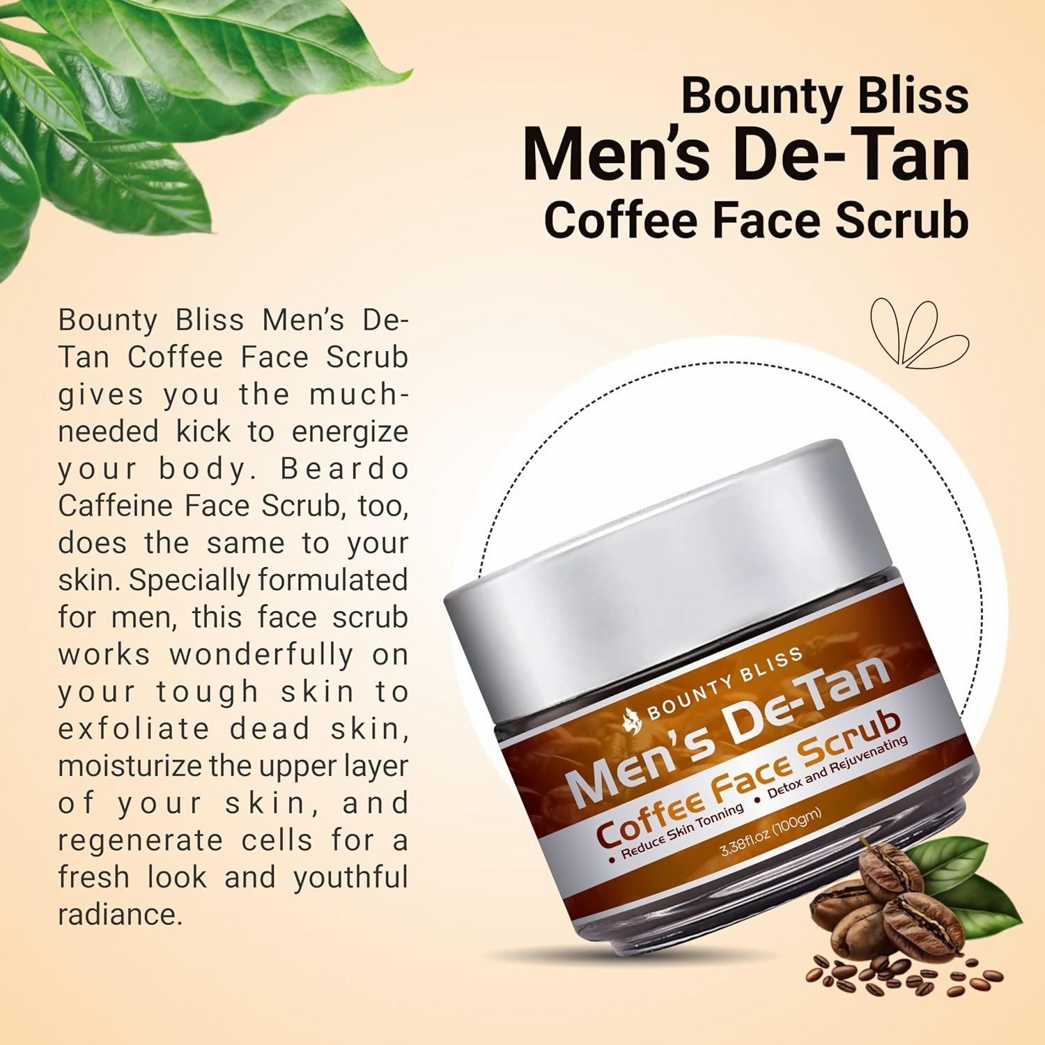 Bounty Bliss Men’s De-Tan Coffee Face Scrub