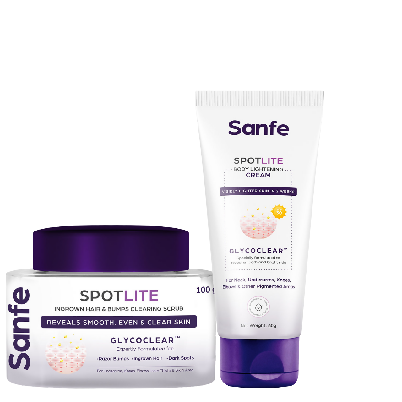 Sanfe 2 Steps Body Care Spotlite Kit For Dark & Tanned Neck