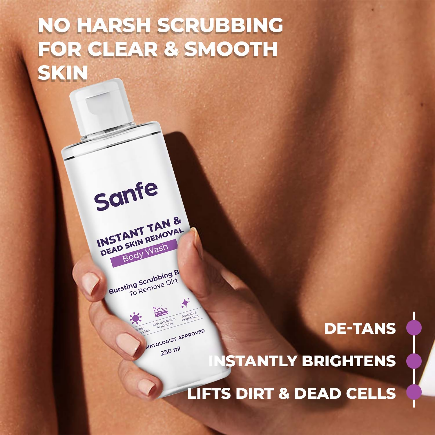 Sanfe Instant Tan & Dead Skin Removal Exfoliating Body Wash