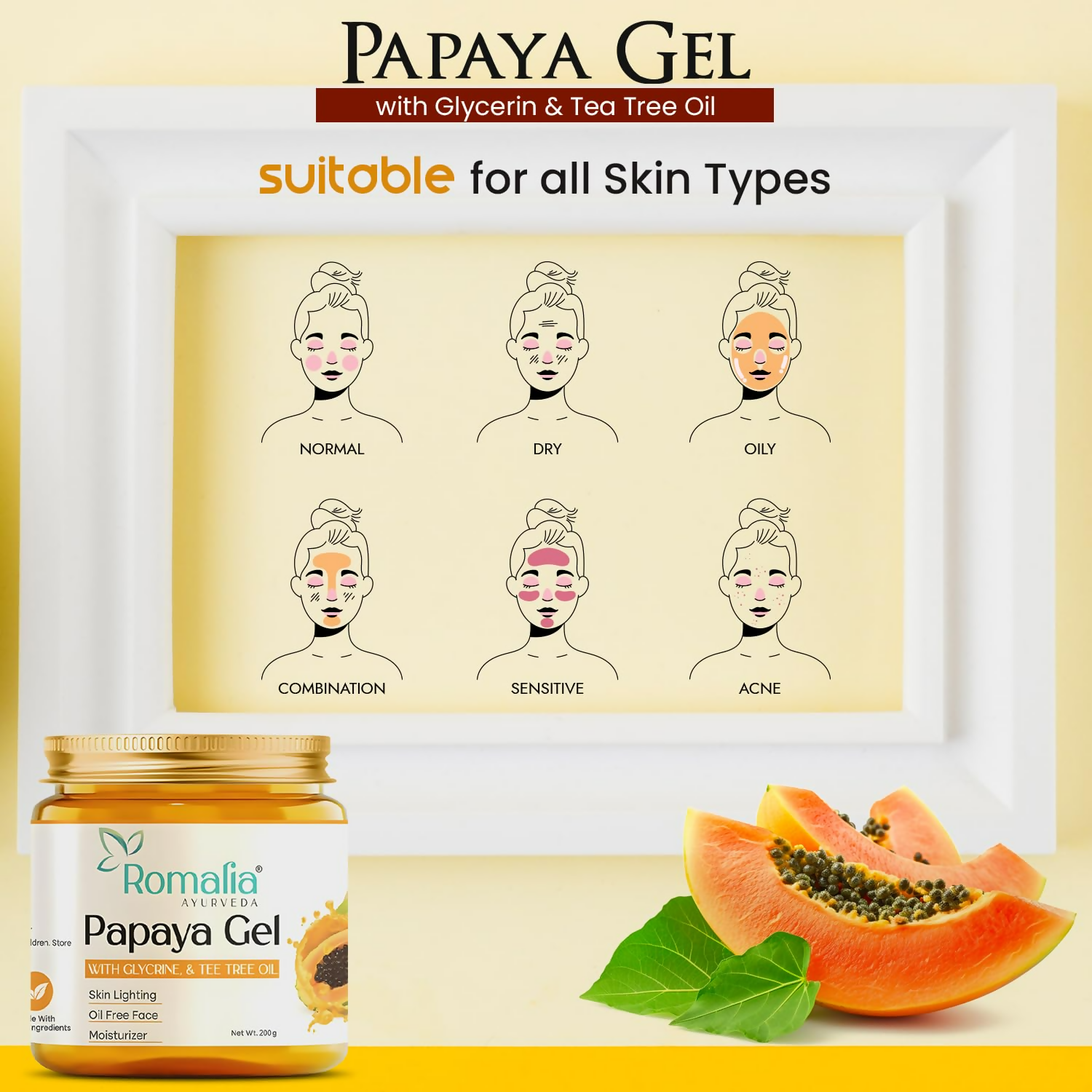 Romalia Ayurveda Papaya Extract Gel For Skin Pigmentation