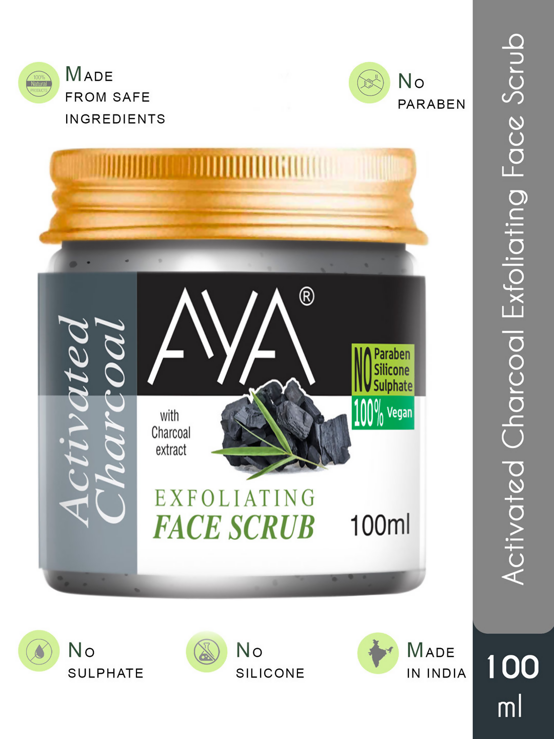 AYA Activated Charcoal Exfoliating Face Scrub