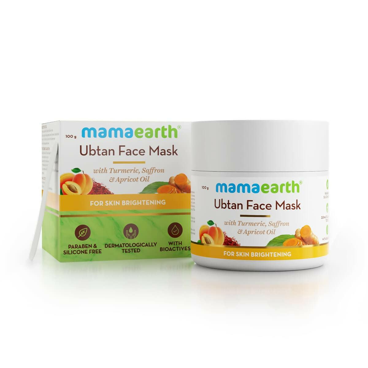 Mamaearth Ubtan Face Mask & Body Scrub with Turmeric & Saffron Combo For Tan Removal