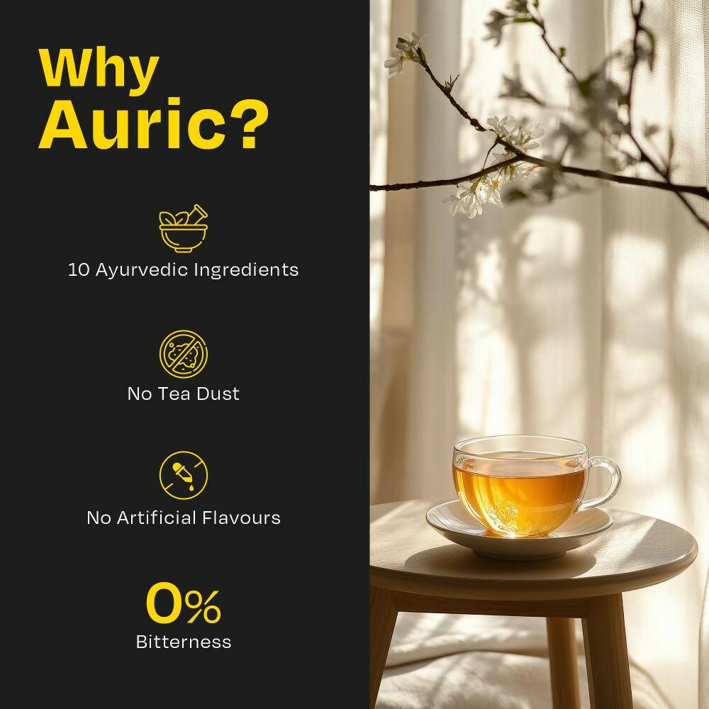 Auric Desi Kahwa Green Tea | 8 Real Ayurvedic Herbs & Rock Salt | Immunity Booster | Improves Digestion