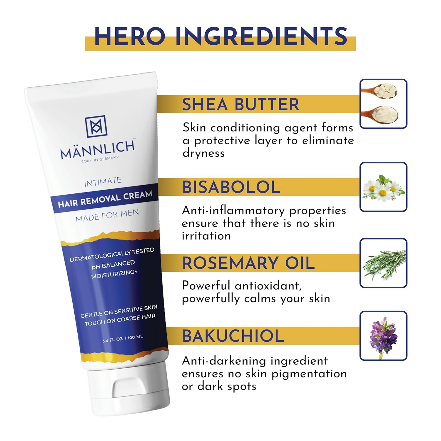 Mannlich Intimate Private Hair Removal Cream For Men