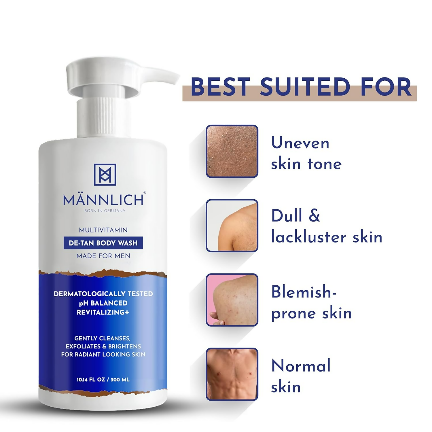 Mannlich Multivitamin De-Tan & Detox Body Wash