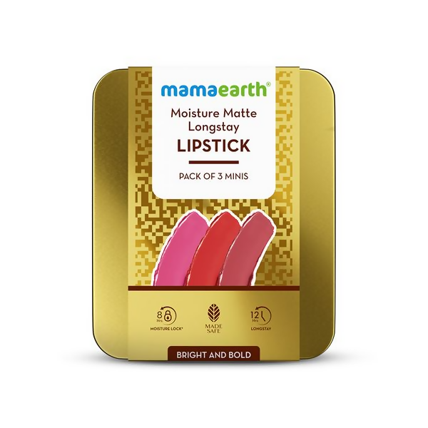 Mamaearth Moisture Matte Long Stay Lipstick Gift Set - Bright and Bold