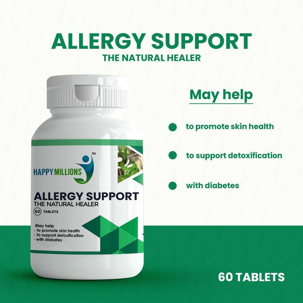 HappyMillions Allergy Support Tablets | Natural Relief from Seasonal Allergies