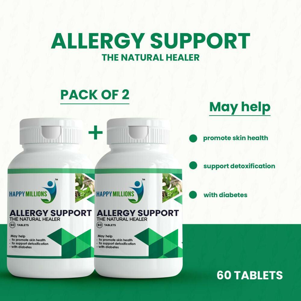 HappyMillions Allergy Support Tablets | Natural Relief from Seasonal Allergies