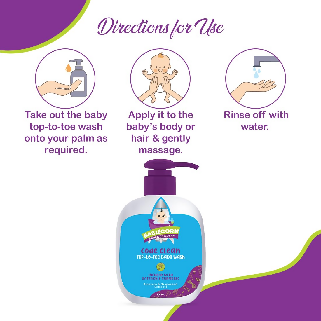 Babiecorn 3 in 1 Baby Top-to-Toe Body Wash