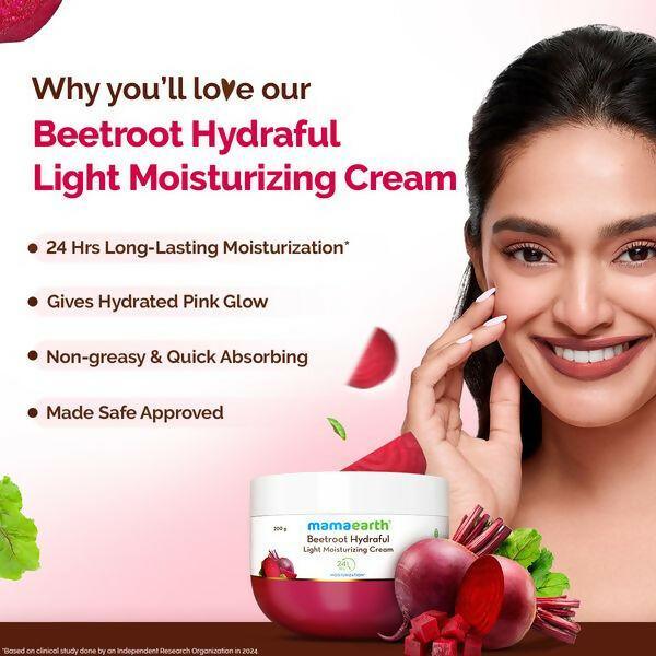 Mamaearth Beetroot Hydraful Light Moisturizing Cream with Beetroot & Hyaluronic Acid For Hydrated Pink Glow