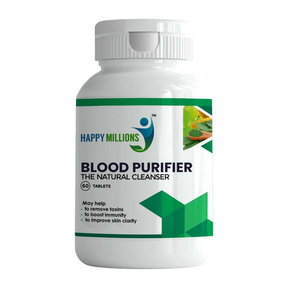 HappyMillions Blood Purifier Tablets | Ayurvedic Detox for Clear Skin & Immunity Boost