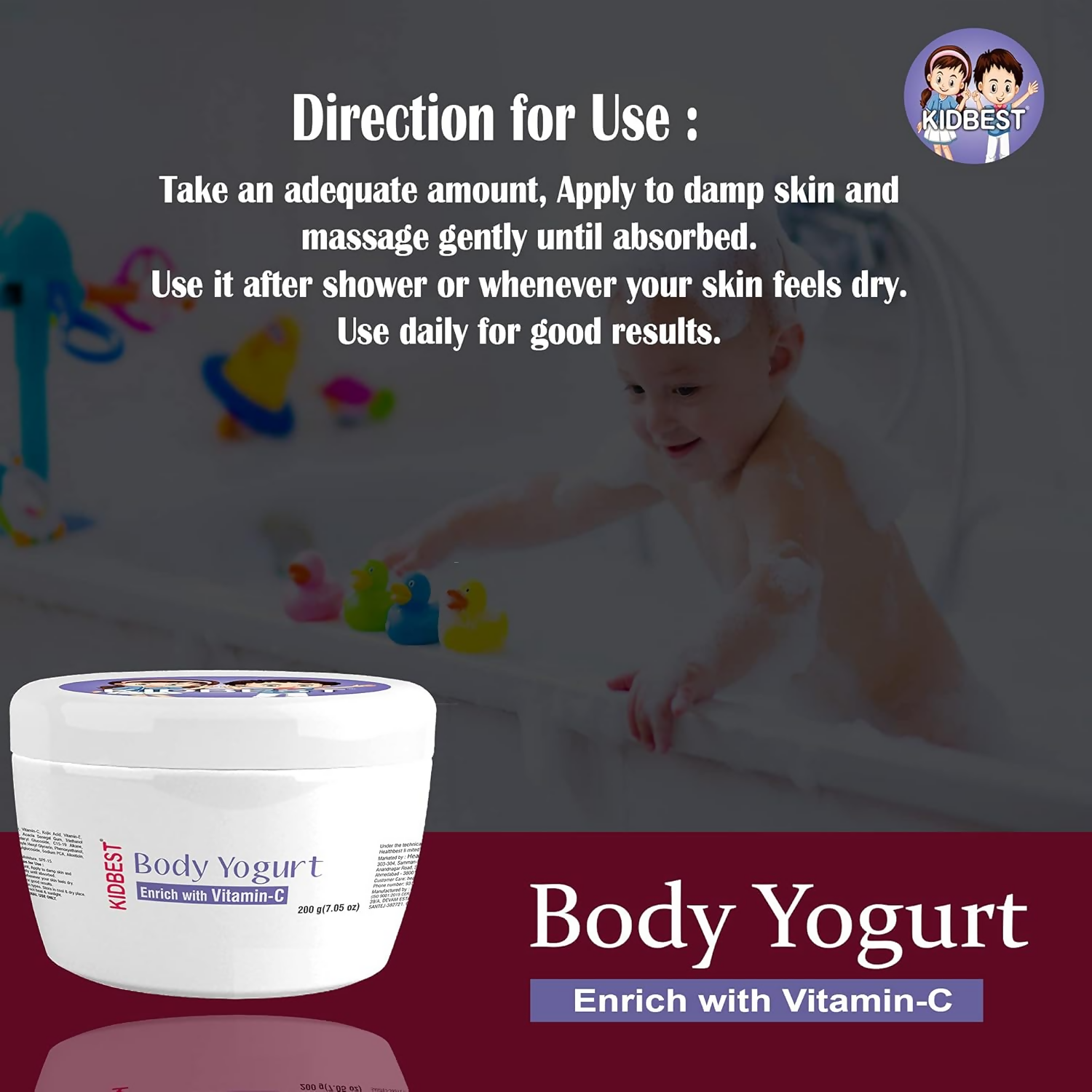 HealthBest Kidbest Body Yogurt Cream For Kids