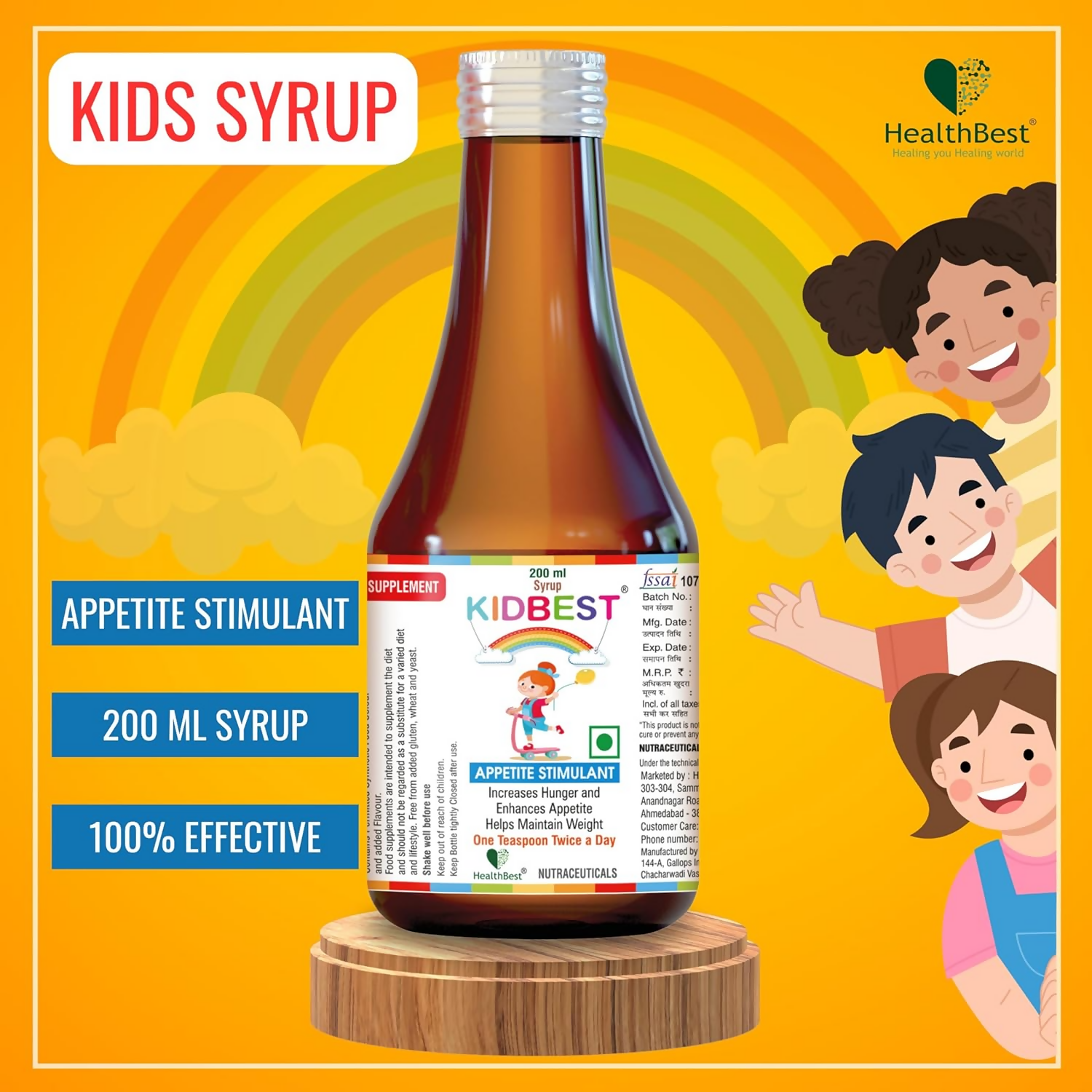 HealthBest Kidbest Appetite Stimulant Syrup for Kids