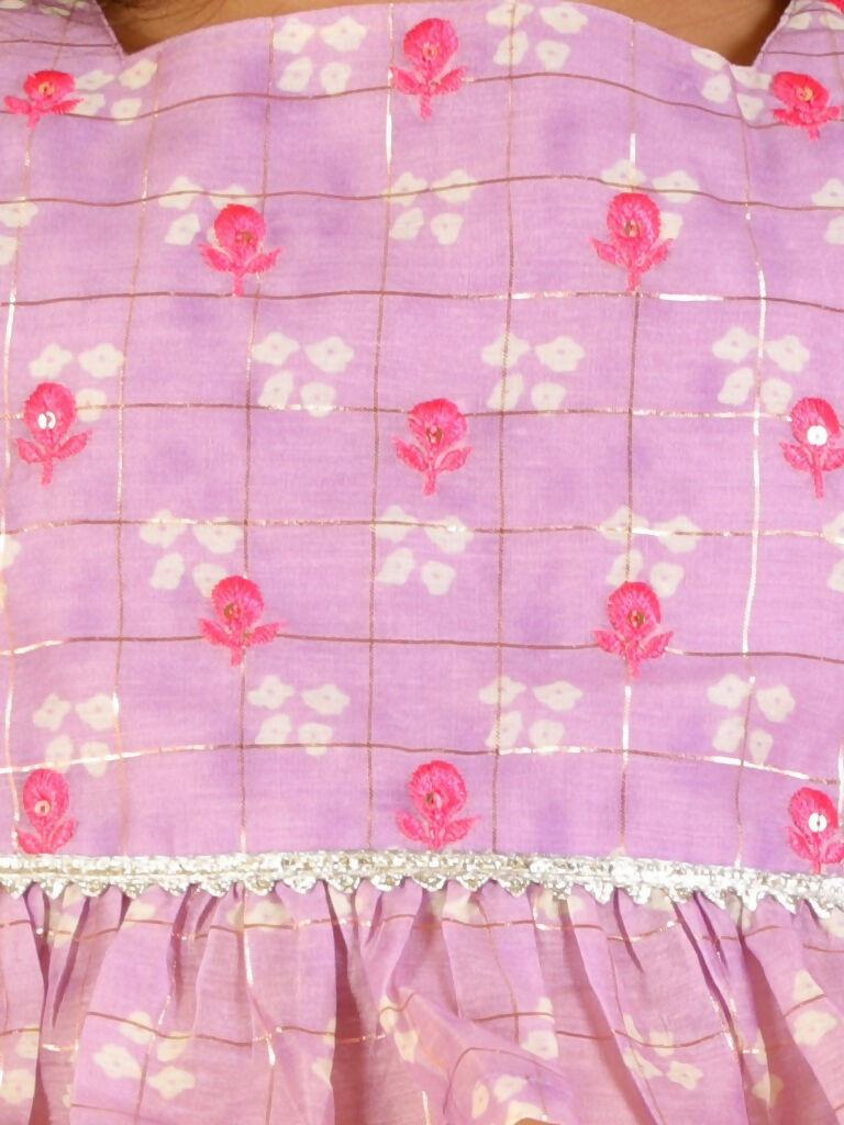 Lil Drama Girls Ghaghra Choli set - Purple