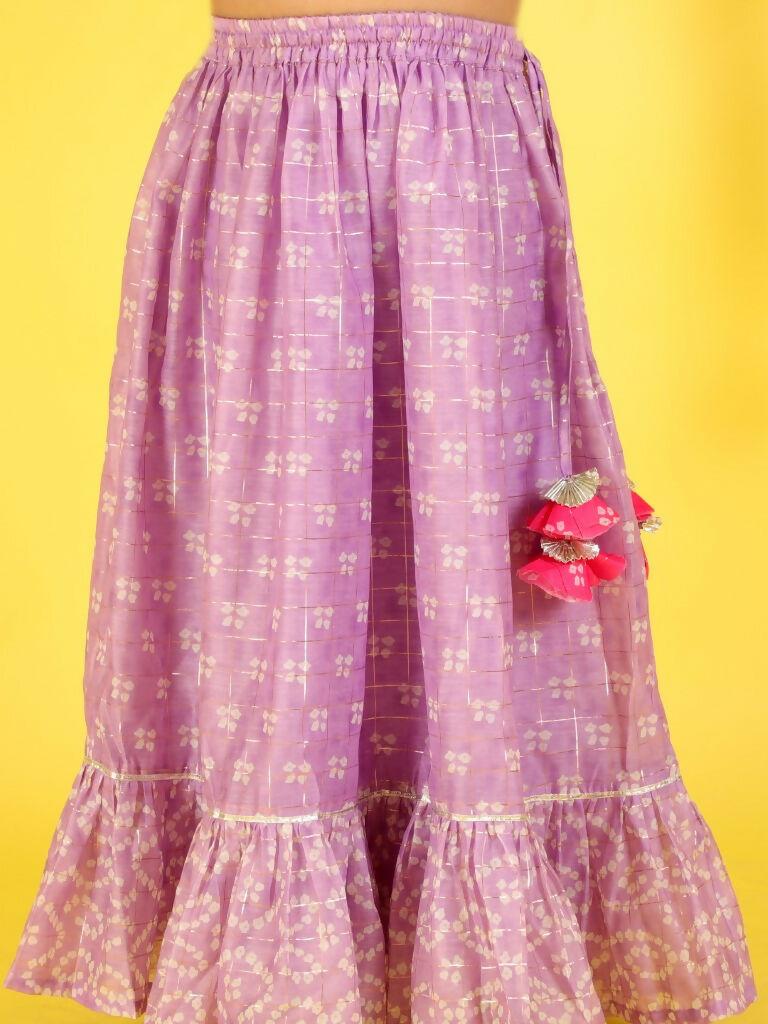 Lil Drama Girls Ghaghra Choli set - Purple