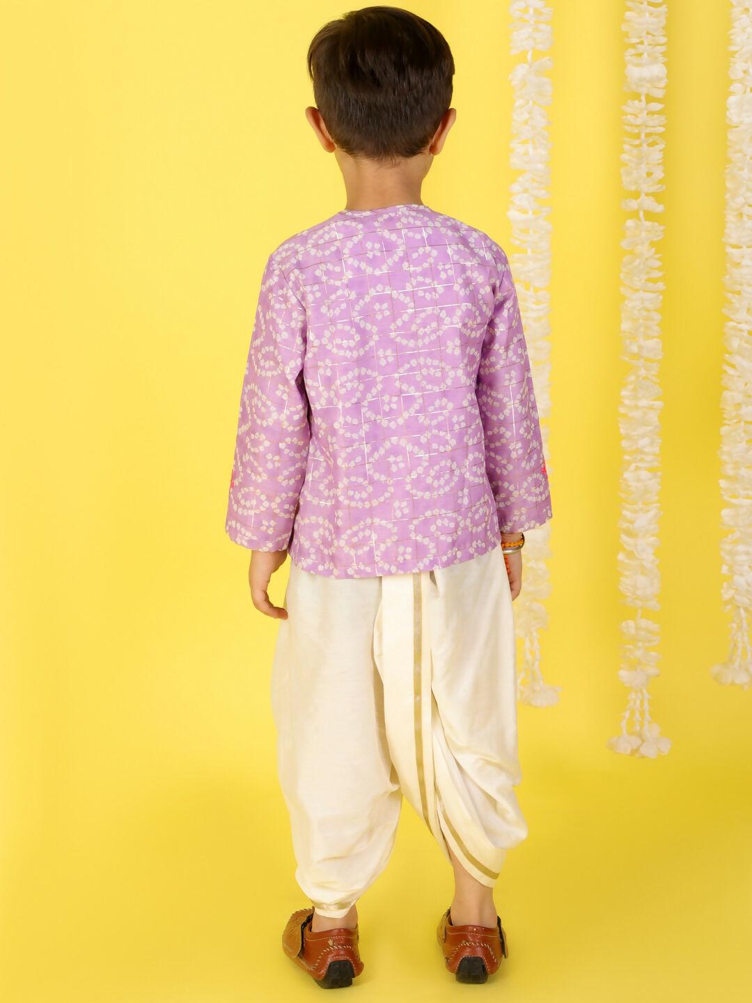 Lil Drama Boys Kurta Dhoti set - Purple