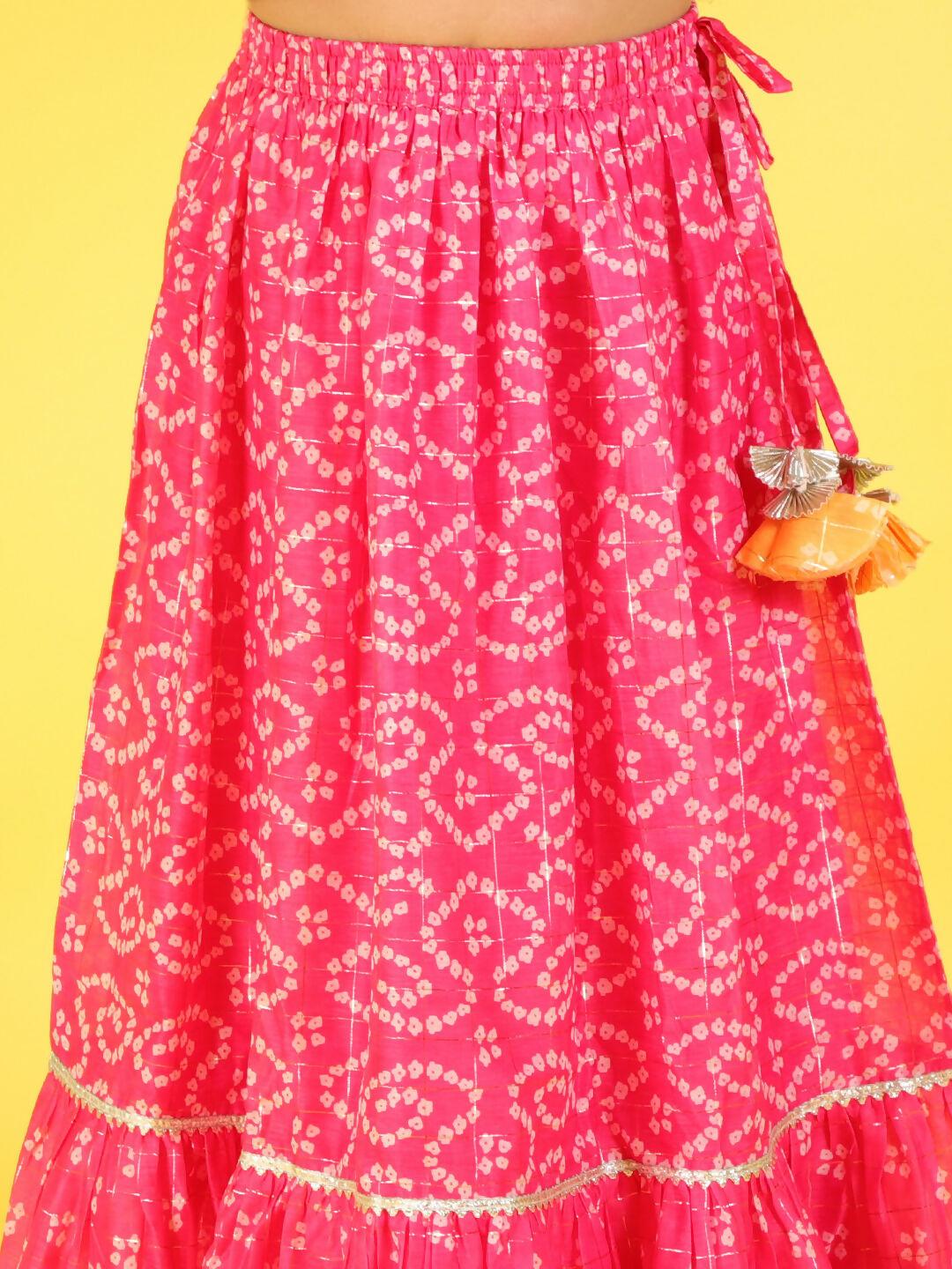 Lil Drama Girls Ghaghra Choli set - Pink