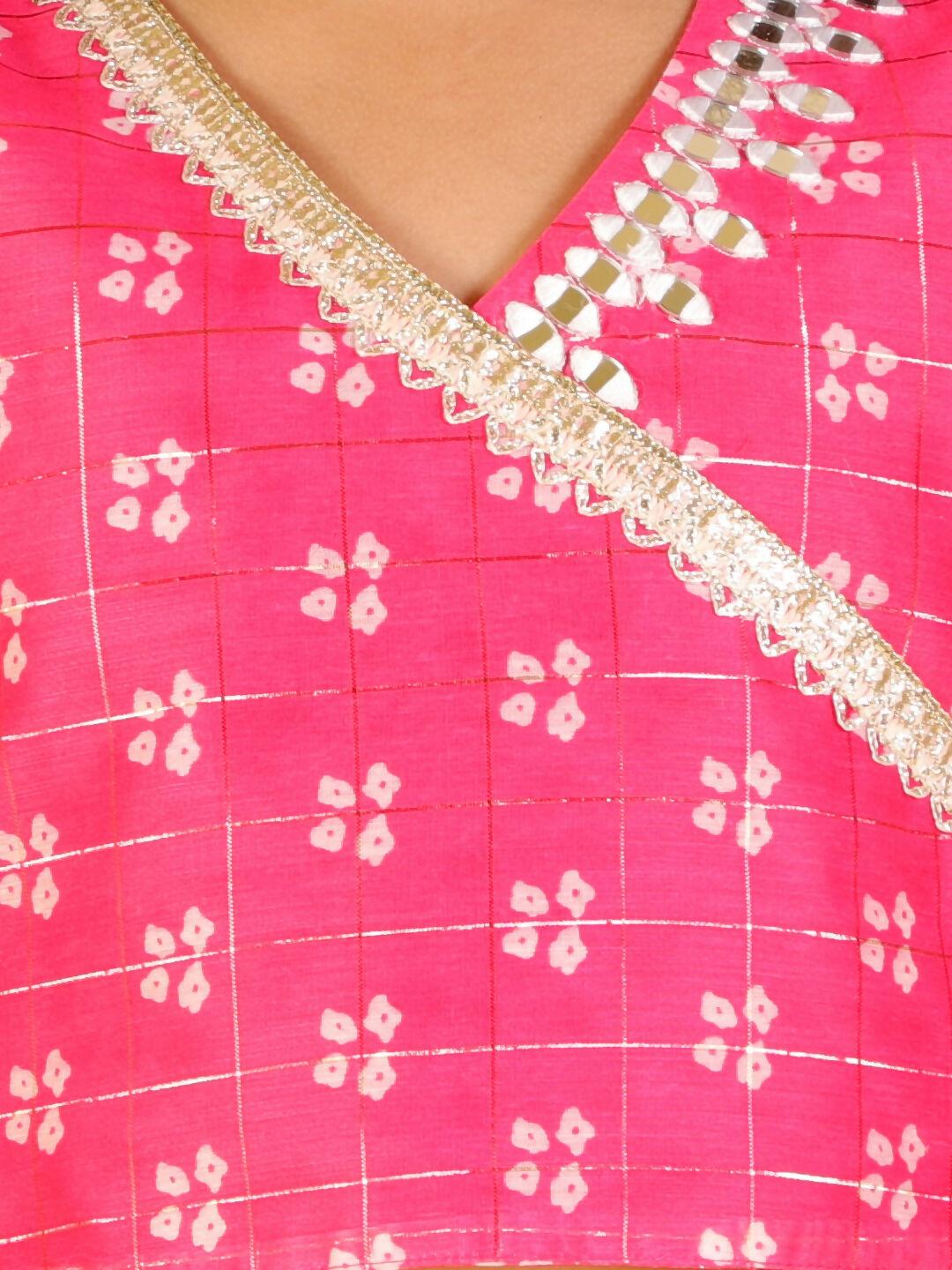 Lil Drama Girls Ghaghra Choli set - Pink