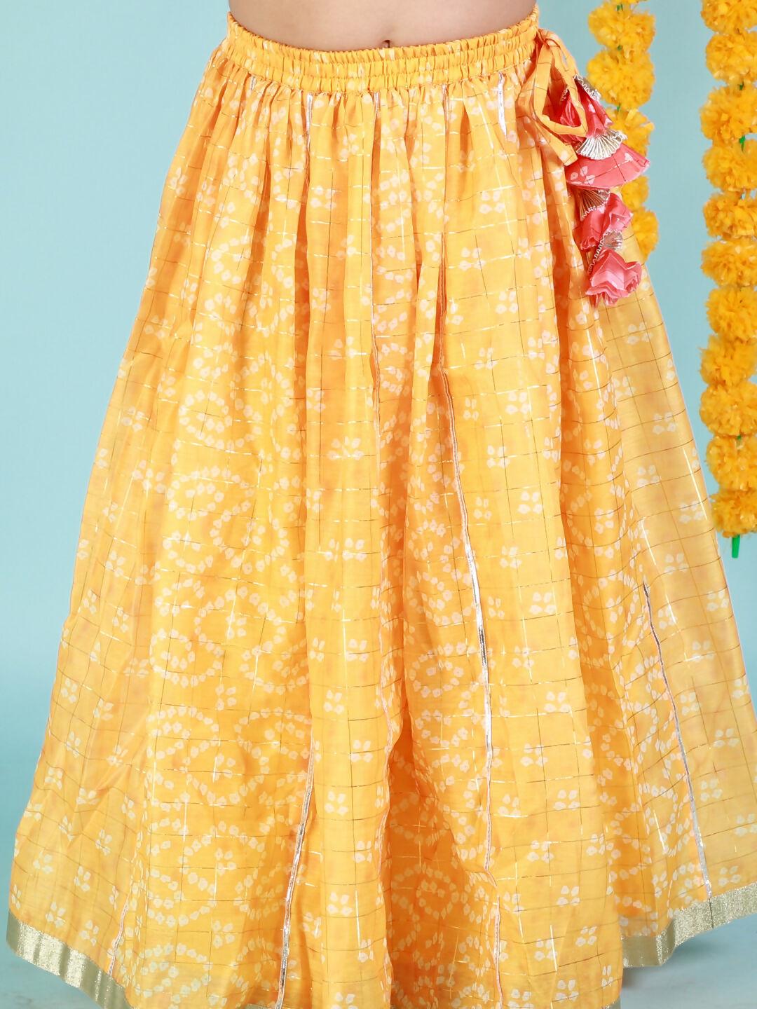 Lil Drama Girls Ghaghra Choli set - Yellow