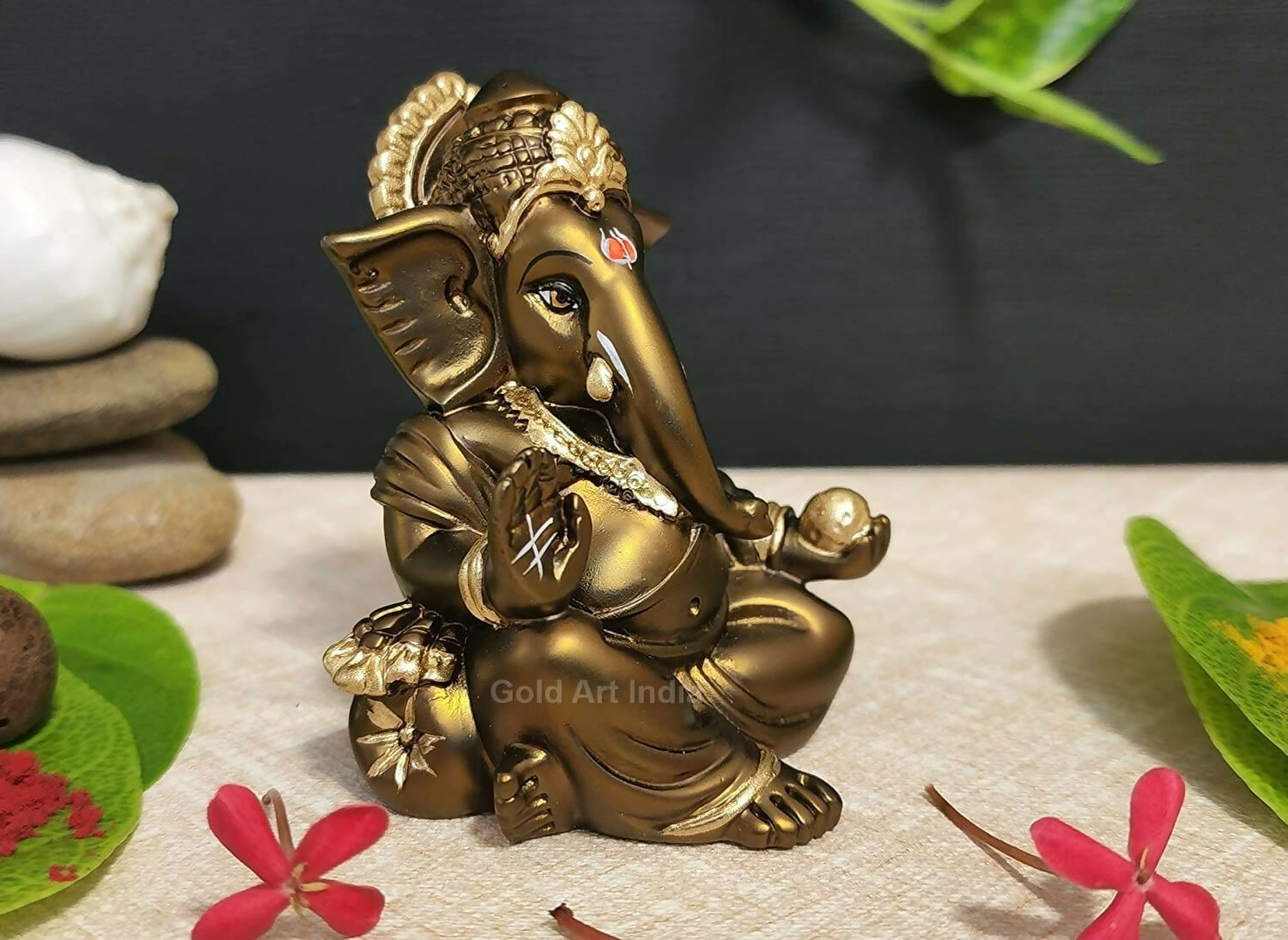 Gold Art India Gaddi Ganesh Idol