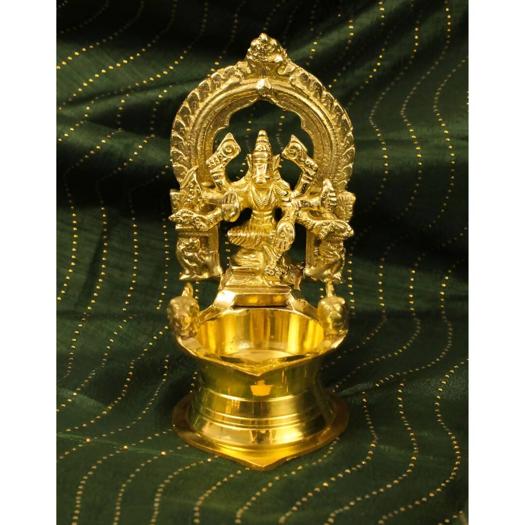 Spillbox Gold-Toned Brass Varagi Amman Diya Pooja Essential