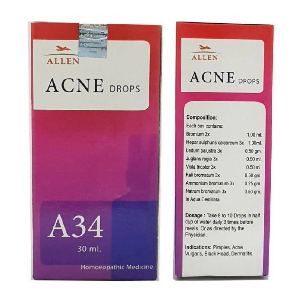 Allen Homeopathy A34 Acne Drops