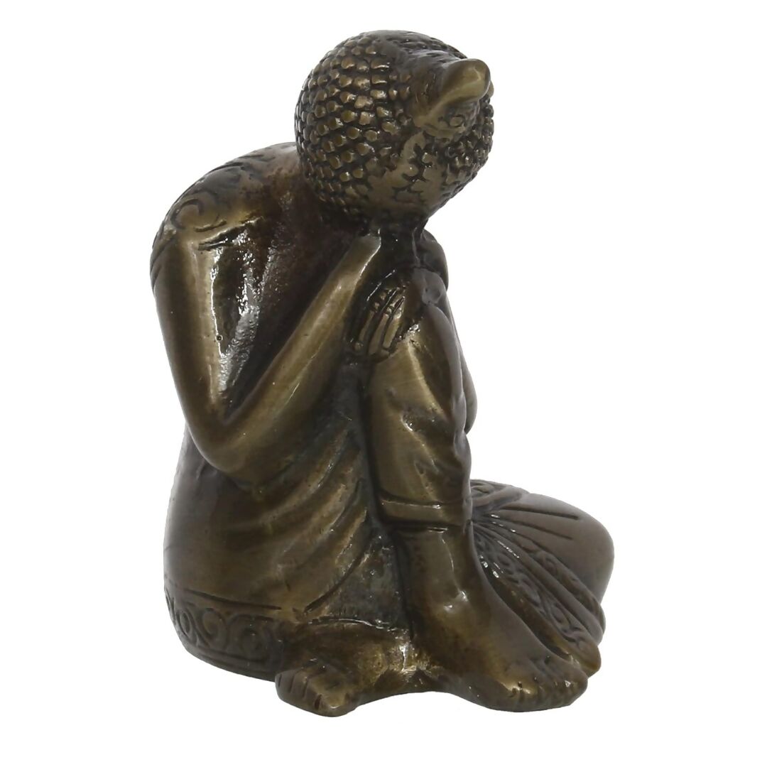 eCraftIndia Brown Metal Resting Buddha Statue