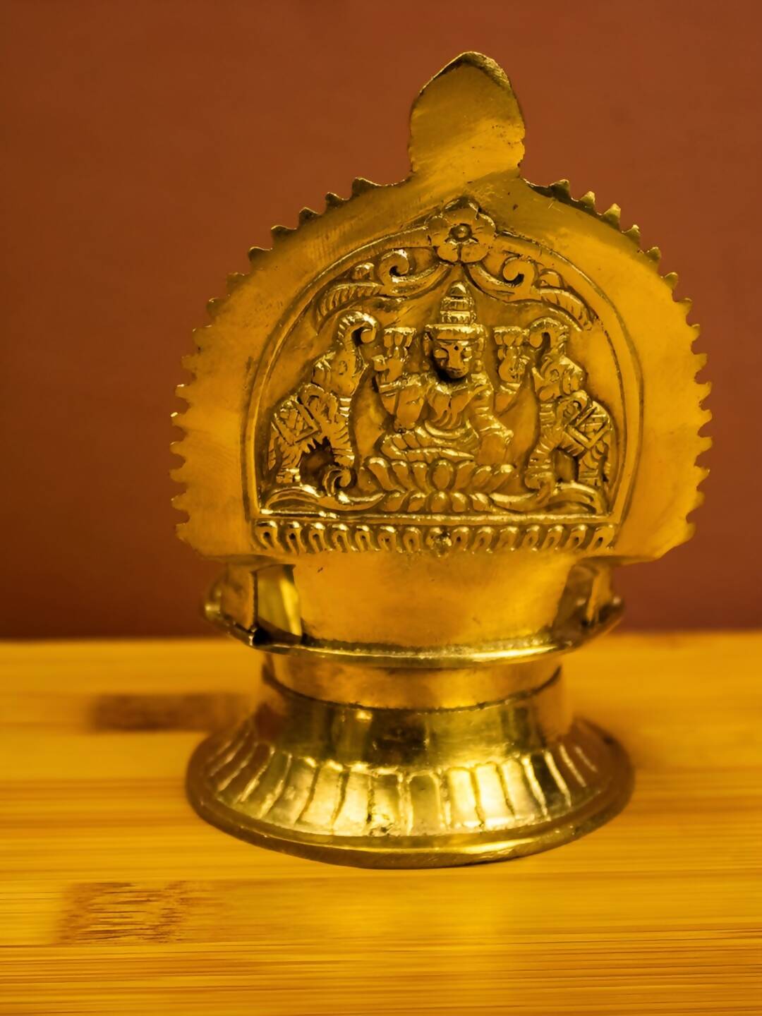 Spillbox Gold-Toned Brass Kamachi Diya Pooja Essential