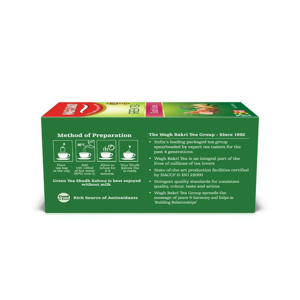 Wagh Bakri Shudh Kahwa Green Tea Bags (25 Tea Bags)