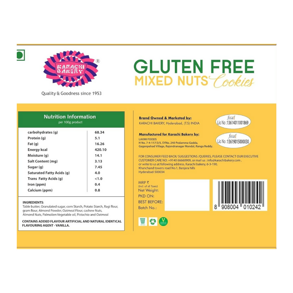 Karachi Bakery Gluten Free Biscuits (Mixed Nut)