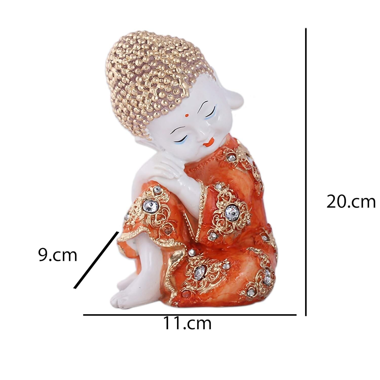 Mariner's Creation Resin Marble Baby Buddha Statue