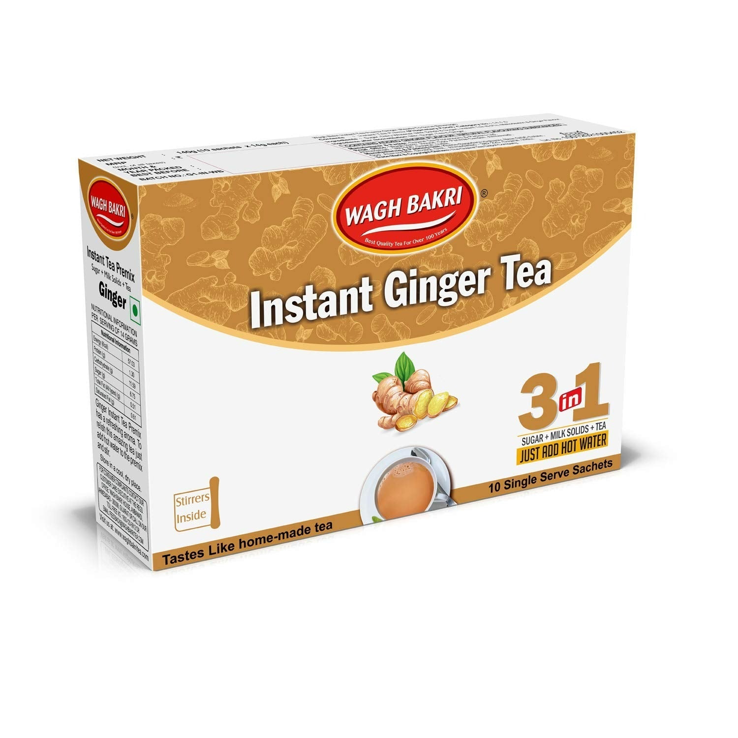 Wagh Bakri Instant Premix Ginger Tea (140 gm)