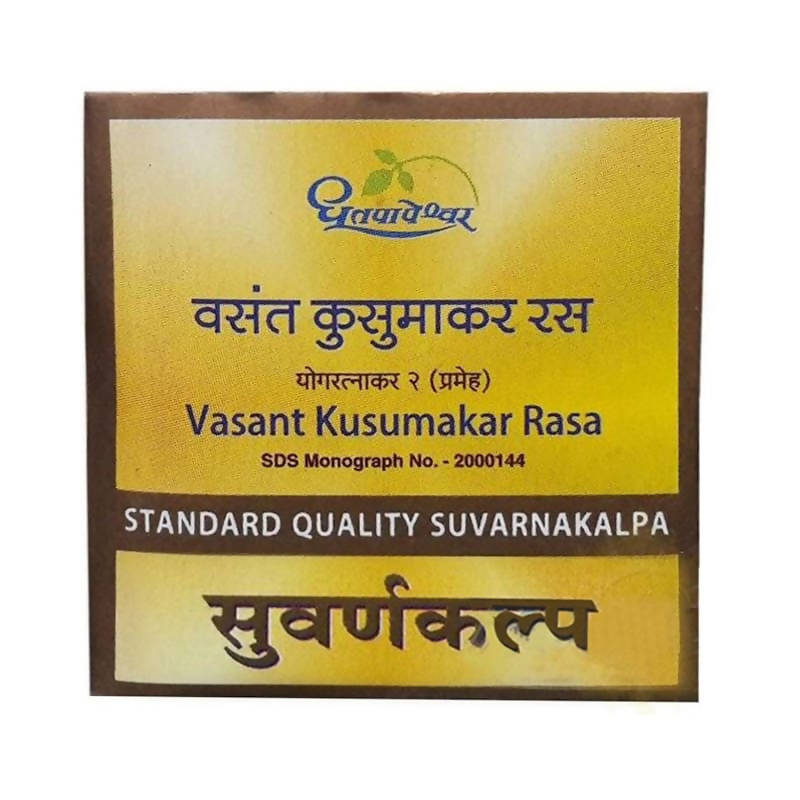 Dhootapapeshwar Vasant Kusumakar Ras Standard Quality Suvarnakalpa (10 Tablets, 30 Tablets)