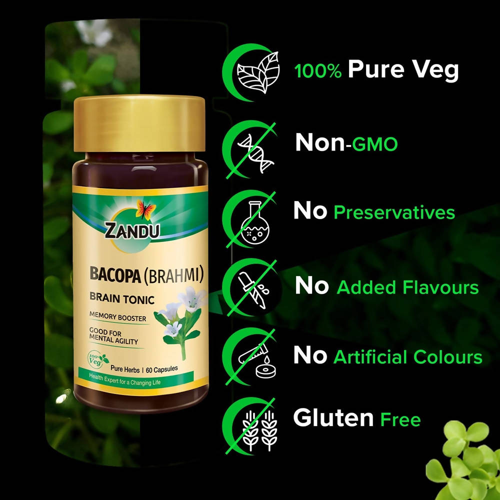 Zandu Bacopa (Brahmi) Brain Tonic Capsules