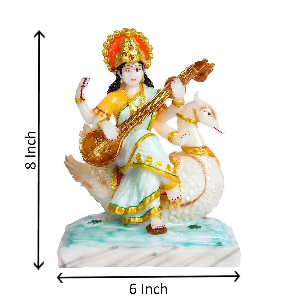 Divine Gifts Marble Dust Goddess Saraswati Idol