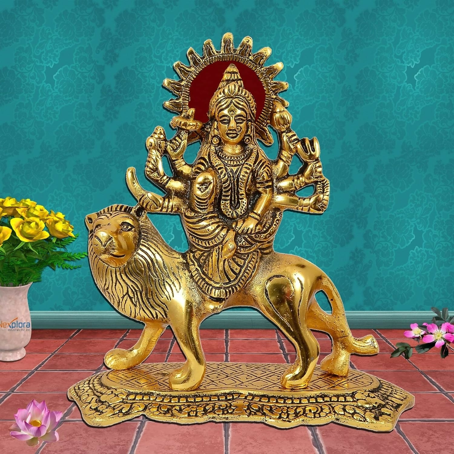 Nexplora Industries Metal Durga Maa Idol