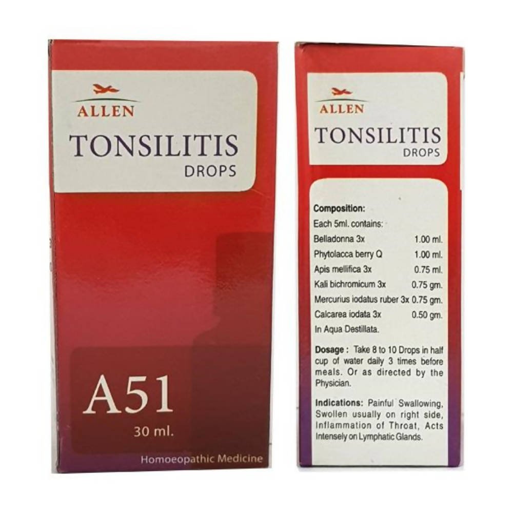 Allen Homeopathy A51 Tonsilitis Drops