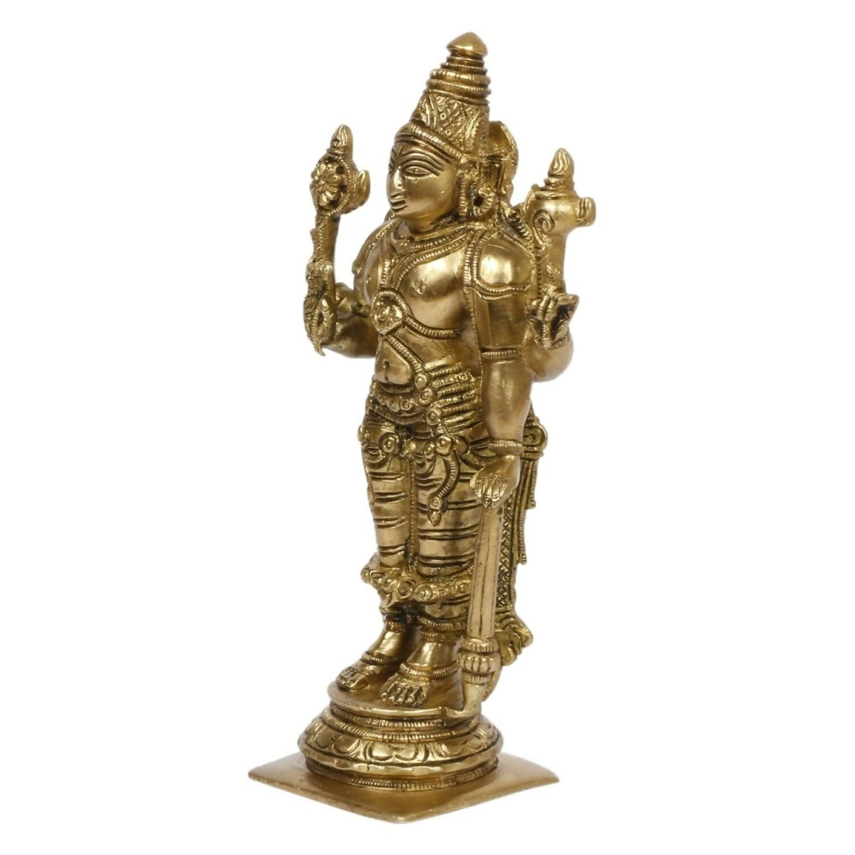 Artvarko Brass Lord Bhagwan Vishnu Narayana With Shankh Chakra Idol