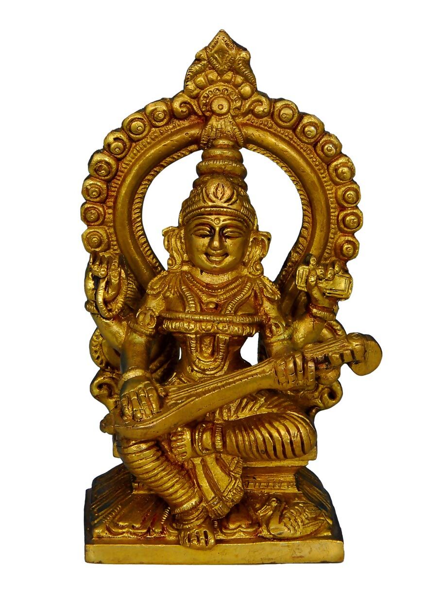 Raj Bharatahm Brass Goddess Saraswati Statue