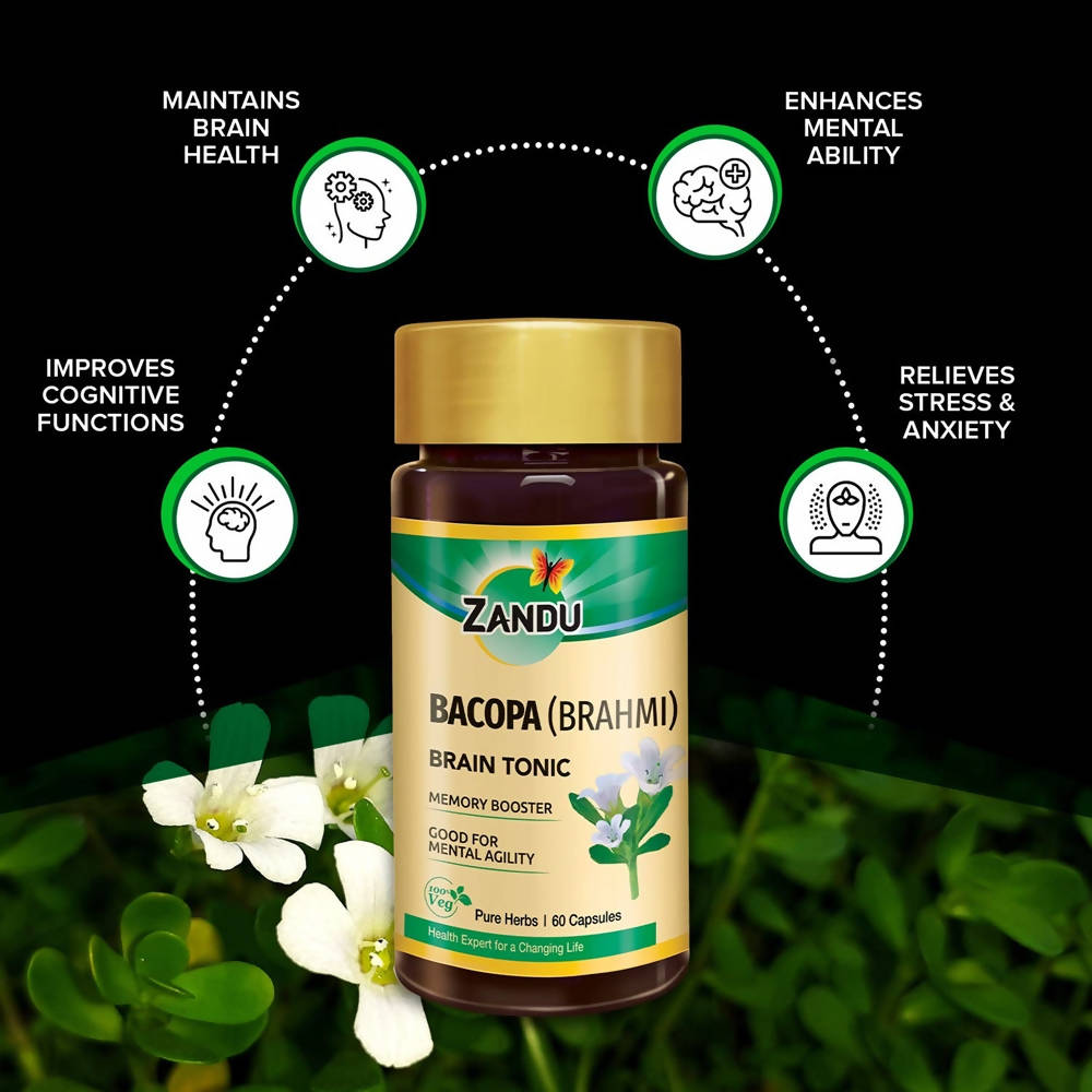 Zandu Bacopa (Brahmi) Brain Tonic Capsules